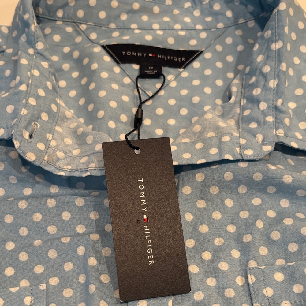 Tommy Hilfiger Light Blue Polka Dot Shirt